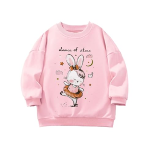 Sudadera de manga larga de algodón estampada para niñas, informal, para primavera, otoño e invierno, para niñas de 3 a 8 años, Rosa, 5 años