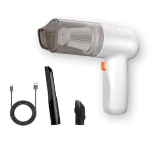 Ortiny Aspiradora de Mano Inalámbrica, Potencia de Succión Excepcional, Autonomía Prolongada, Ligera y Manejable con Kit Completo de Accesorios, Blanco Puro Brillante