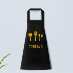 Delantal de chef con bolsillos para hombres y mujeres, delantal de cocina ajustable para restaurante, pasteles, hornear, jardinería, hogar y cocina, Negro -