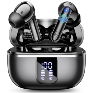 Auriculares Inalámbricos Bluetooth, Bluetooth 5.4 Auriculares Inalambricos con 3D HiFi, 4 Mic ENC, IPX7 Impermeable Auriculares Bluetooth con Caja de Carga LED, Reproducción 46H, Carga Rápida USB-C