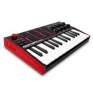Akai Professional MPK Mini MK3 - Teclado Controlador MIDI USB de 25 Teclas con 8 Drum Pads, 8 Perillas y Software de Producción Musical Incluido, Standard, Color Rojo