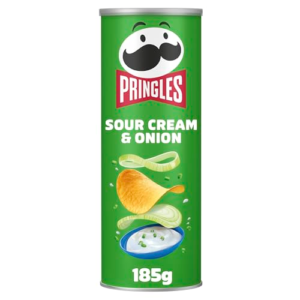Pringles Sour Cream & Onion | Aperitivo salado Sabor Crema agria y Cebolla | Tubo | 185g