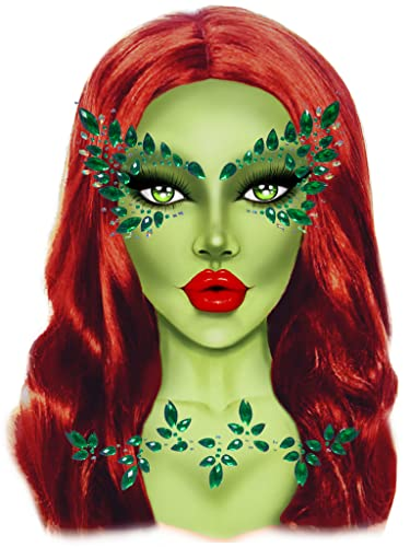Leg Avenue Poison adhesive face jewels, O/S(Verde)