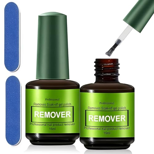 Quitaesmalte de Uñas Gel 2 Piezas, Removedor Rápido de Esmalte Semipermanente y Acrílico, Fácil de Usar en Casa