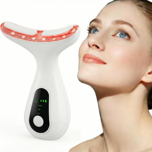 Masajeador Cara Cuello,Masajeador Facial Eléctrico Cara Masaje: 3 Modos Antiarrugas Belleza Dispositivo 7 Colores Led Máquina Mujer Reafirmante -45℃ Calor Luz LED EMS Lifting para Líneas del Cuello