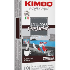 Cápsulas de Café Kimbo Intenso, Compatibles con Nespresso, 10 Paquetes de 10 Cápsulas (Total 100 Cápsulas)