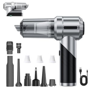 HUGENT Aspirador de Mano, 22000Pa Aspiradora sin Cable para Vehículos, Aspiradora de Mano 3 en 1 con Motor sin Escobillas, 3 Niveles de Potencia, Diseño Plegable, Ideal para Pelo de Mascotas y Hogar