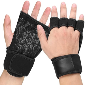 Tpubmity Guantes Gimnasio Hombre y Mujer,Ventilados Guantes de Gimnasio,Acolchados y Antideslizantes con Soporte de Muñeca,Gym Gloves con Muñequeras,Ciclismo, Ejercicio, Escalada y Remo,Azul Marino