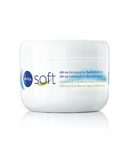 NIVEA Soft (1 x 375 ml), crema multiusos con aceite de jojoba y vitamina E, crema hidratante intensiva para el cuidado de la piel de cara, cuerpo y manos, sin parabenos