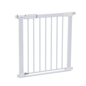 Safety 1st Flat Step, Barrera Seguridad Niños Escalera Presión, 73–80cm (máx. 101cm), Valla Seguridad Infantil Ultraplana, Apertura con 1 sola Mano, Sin Tornillos (Sin Taladros), Blanca