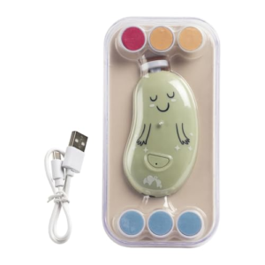 Bebeconfort Lima Electrica Uñas Bebe, Desde el Nacimiento, Para Bebés y Niños Pequeños, 7 Limas Para Uñas con Diferentes Texturas, Carga USB-C, 3 Velocidades, Luz LED, Funda de Almacenamiento, Verde