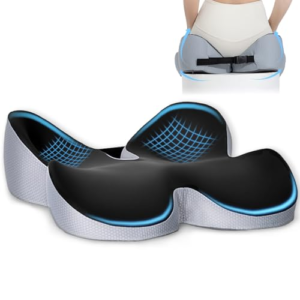 GRIRDDIV Cojin Silla Oficina, Cojín de Asiento de Espuma Viscoelástica, Almohada Antideslizante para Sentarse en Gaming, Diseño Ergonómico para Silla de Oficina y Hogar, Funda Lavable