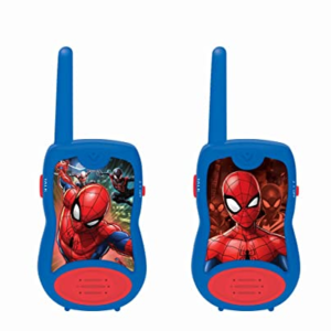 Lexibook, Spider-Man, Walkie-talkies 200m, Juego de comunicación para niños, 2 Canales de comunicación, Clip para cinturón, a Pilas, Azul, TW12SP