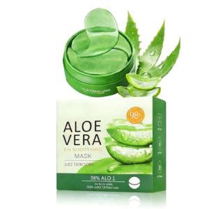 20 Piezas Parches Ojos de Aloe Vera,Mascarilla para Atenuar Ojeras y Puffiness,Hidratación y Mejora de la Apariencia del Contorno Ocular