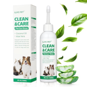 Waymaytecy 120 ml Limpiador de Orejas Perro,Cuidado Suave de Las Orejas de Perros,Limpiador Orejass Perros,Aplicador de Uso Fácil,para Perross y Gatos,para Limpiar
