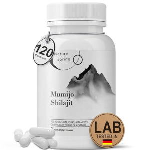 Extracto Puro de Shilajit 120 Cápsulas | +2 Meses | Fuente Potente del Himalaya con Ácido Fúlvico | Ácido Húmico y Oligoelementos | Apoyo al Sistema Inmunológico y Energía | Nature spring®