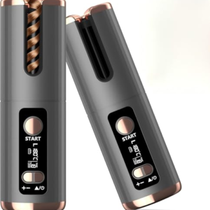 Rizador de Pelo Automático, USB Recargable Portátil 6 Temperaturas y 8-18 s Temporizador, Pantalla Recordatorio Inteligente y Anti-Escaldado Seguro Profesional No Enredar/Dañar Pelo
