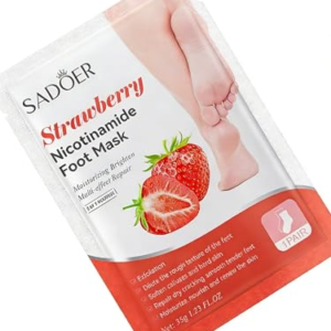 Mascarilla Exfoliante para Pies, Calcetines Hidratantes Renovadores para Pies Secos y Talones, Para Mujeres y Hombres, Fresa