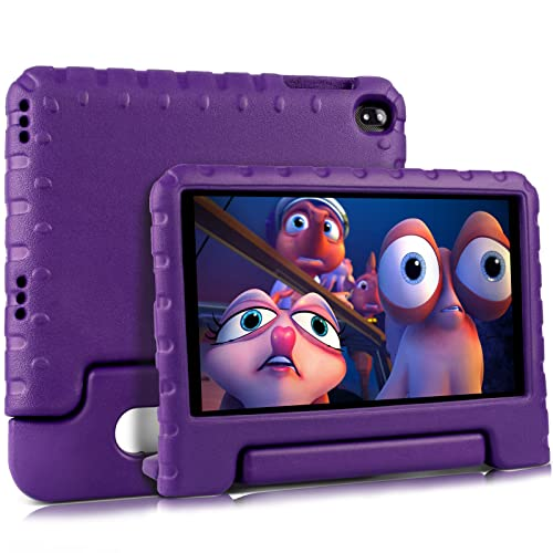 UJJ Tablet Android con 8 Pulgadas con RAM + ROM (Memoria escalable), Tipo C, Certificación GMS, WiFi, Bluetooth 5.0, 1280 * 800 FHD IPS, Widevine L1, 3,5 mm, 3600mAh, Tablet Funda EVA - Purple