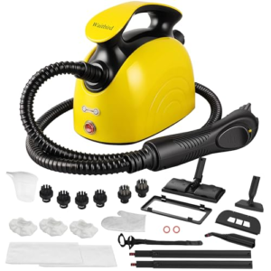 Limpiador a vapor multiusos con 21 accesorios, vapor de alta temperatura de 120 °C para suelos, juntas, azulejos, alfombras, coches, depósito portátil de 1,08 L, protección para niños, limpieza sin