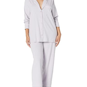 Amazon Essentials Conjunto de Pija con Camisa de Manga Larga y Pantalón Largo en Modal y Algodón Mujer, Lila, L