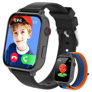 Reloj GPS Niños Localizador y Llamadas, 4G Smartwatch Niños Niña con Telefono Chat de Voz Videollamada Modo Clase Cámara Podómetro, Reloj Inteligente para 4 a 12 Años Regalos Comunion Navidad, Negro