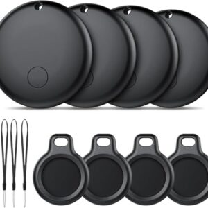 Android Smart Tag, Tracker Compatible con Google Find Hub App (Sólo Android), Localizador Bluetooth, Rastreador para Llaves, Cartera, Equipaje, Impermeable IP68, 4 Negro