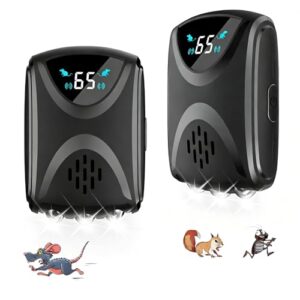 Repelente ultrasónico de plagas para Interiores, Ratones y Ratas 360° con luz LED Repelente ultrasónico disuasores para Ratones roedores parásitos Ratas, arañas, polillas y Hormigas