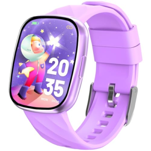 PTHTECHUS Reloj Inteligente Niño, Smartwatch Niños con Llamadas Bluetooth, Pulsera Actividad 100+ Modos Deportivo 1.75" HD, Sueño, Podómetro, IP68 Regalos para Niños Niñas 4-12 años (Morado)
