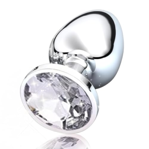 1 Piezas Plug Anal MetáLico, Plug Anal Con Incrustaciones De Diamantes, Anal Individual, Apto Tanto Hombres Como Para Mujeres, Apto Para Principiantes Etc (S, Diamante blanco)
