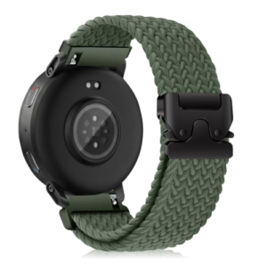 MiKoyi 22 mm Correa para Amazfit Bip 6/Balance/Bip 5/Bip 5 Unity/Cheetah/Cheetah Pro/GTR 4, Nylon Deportivo Trenzado Correas de Repuesto para Amazfit GTR 3 Pro/GTR 3/GTR 2 eSIM, Verde Oscuro