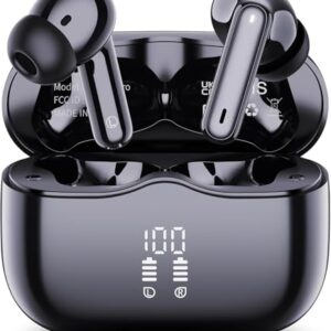 Auriculares Inalambricos Bluetooth, 2026 Auriculares Bluetooth 5.4 HiFi Estéreo con 4 HD Mic, Pantalla LED, 40H Cascos Inalambricos Bluetooth con ENC Reducción de Ruido, IP7 Impermeablem Cascos, USB-C