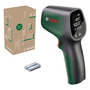 Bosch termómetro de infrarrojos UniversalTemp (de -30 °C a +500 °C, medición fácil y precisa, 3 grupos de materiales predefinidos, en caja para e-commerce)