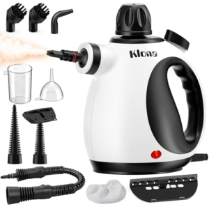 KLONA Limpiador a vapor multifuncional con 10 accesorios para alfombras, limpiador a vapor de mano para el hogar, cortinas, sofás, cocina.