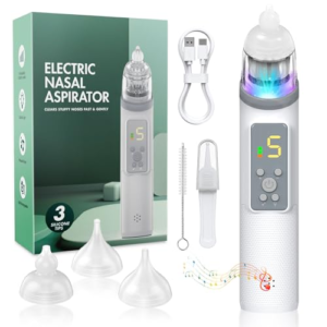 Aspirador nasal portátil para bebé, 3 tamaños de consejos de silicona, adecuado para recién nacidos, bebés y niños