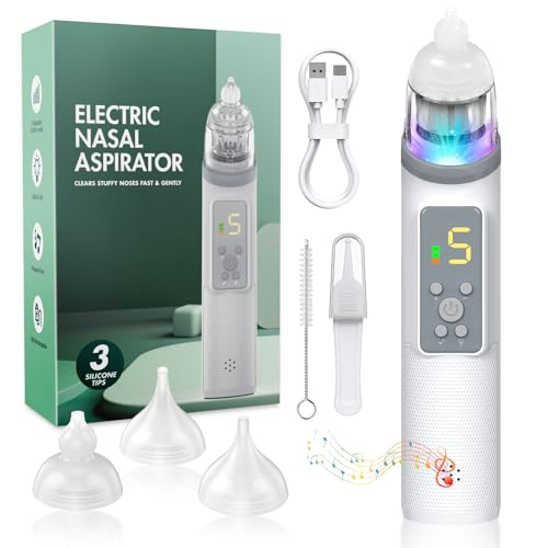 Aspirador nasal portátil para bebé, 3 tamaños de consejos de silicona, adecuado para recién nacidos, bebés y niños