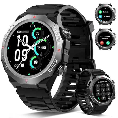 Ddidbi Reloj Inteligente Hombre Mujer con Llamadas, 1.39" Militar Smartwatch con 110+ Modos Deportivos, Monitor de Ritmo Cardíaco y Sueño. Pulsera Actividad IP68 Impermeable para Android iOS(2026)