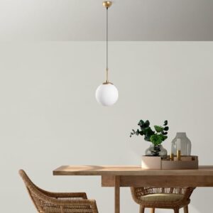 Opviq Elegante chandelier, altura ajustable de 40 a 120 cm, cuerpo de metal, diámetro de 20 cm, base de 10 cm de diámetro, 1 casquillo E27, perfecto para espacios modernos, calificación IP20
