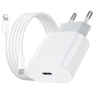 Cargador para iPhone Carga Rapida de 20W con Cable para iPhone de 2m, Cargador para iPhone 14/14 Plus/ 14 Pro/ 14 Pro MAX/ 13/12/ 11/ X/ 8/7