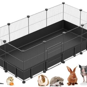 PILIN Corral para animales pequeños con puerta, valla para mascotas con alfombra impermeable, jaula para conejos, jaula para cobayas, cachorros, gatitos 30x38 12 piezas