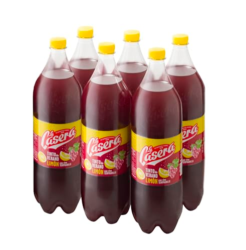 La Casera - Bebida refrescante, Tinto De Verano Limón, Botella 1,5 L - , Pack de 6