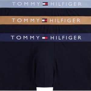 Tommy Hilfiger Calzoncillos bóxer Pack de 3 Hombre Trunks con Logotipo en la Cintura, Multicolor (PRP Nvy/Hckory/BRK BLU), XXL