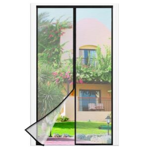 Mosquitera Puerta Magnetica - 85 x 205 CM - Negro, Mosquiteras para Puertas, Cierre Magnético de Arriba a Abajo, Automáticamente,Mantiene el Aire Fresco