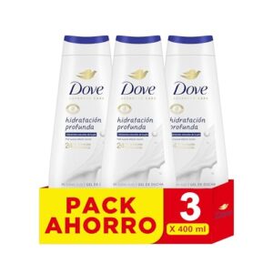 Dove Advanced Care Gel De Ducha Hidratación Profunda Hidratantes Naturales, 3 x 400 ml