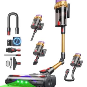 Ivormentico C10 EVO Aspiradora sin Cable, 68Kpa/600W/70Mins Aspiradoras Escoba con Modo Automático, Diserio autoportante, Depósito Doble de 1.8L, Cepillo Antienredos, Limpia Bajo Muebles sin Agacharte