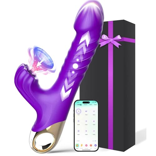 Vibradorador Mujer Juguetes Eroticos para pareja sexuales,Consoladores.. para Mujer con Vibradorador,9×9×9 Modos APP Grande Dildo Realista Succionador Clítoris juguetes sexuales