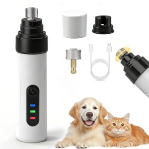 Ntrjtrss Lima Uñas Perro Actualizado, Lima De Uñas Eléctrica Súper Silencioso Limas de Uñas Recargable Lima uñas Perro Grandes, Medianos y Pequeños