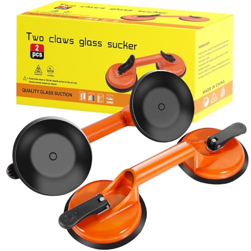 MOYKSRR Ventosas para Cristales, 2 x Mango Ventosa Doble, Elevador de Succión Resistente, Ventosa Mango con Capacidad de elevación de 100kg para Transportar Pesados, Vidrio, Pisos, Superficie Lisa