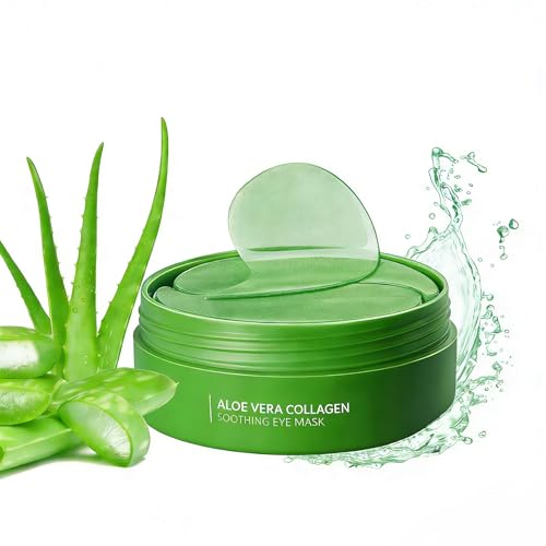 60 Piezas Mascarilla para Ojos de Aloe Vera, Parches ojos bolsas y ojeras, Hidratación Para Zona Del Ojo, Uso Facial En Casa, Apto para hombres y mujeres