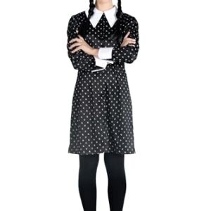 Ciao Wednesday Addams Disguise, Color Black, White, 6/8 años